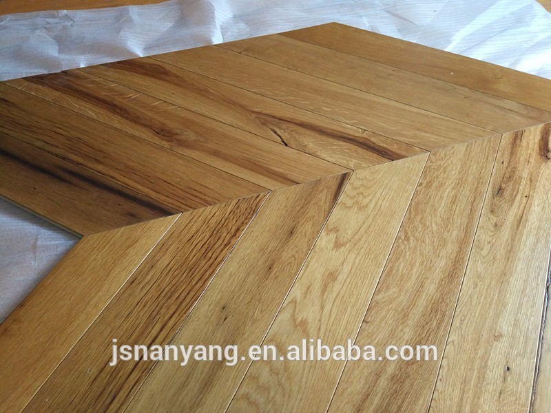 Natural old oak multilayer chevron parquet flooring