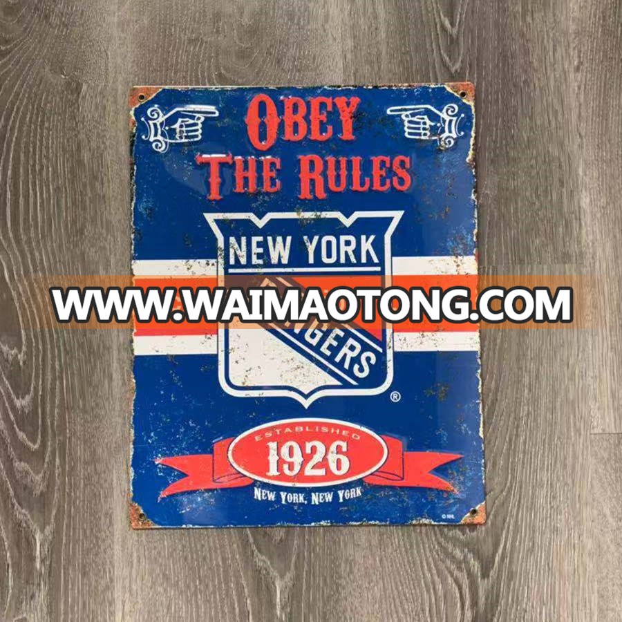 Home Decor Custom Metal Embossed Tin Sign