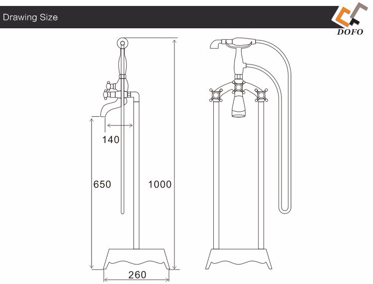 Latest classical design polished brass double handle brushed nickel shower water faucet