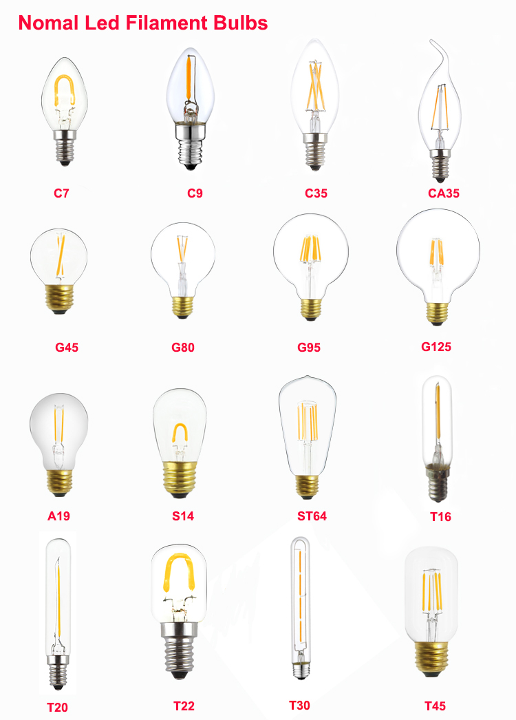 Hanging LED string light ST64 dimmable classic LED filament bulb/classic vintage filament edison