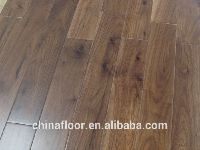 Natural color prefinished Smooth American Black Walnut solid wood floor