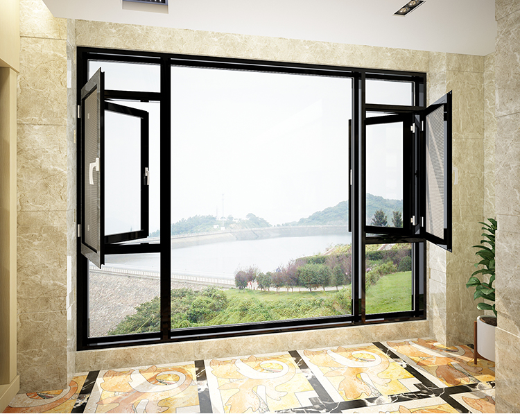 Aluminum casement window swing glass window