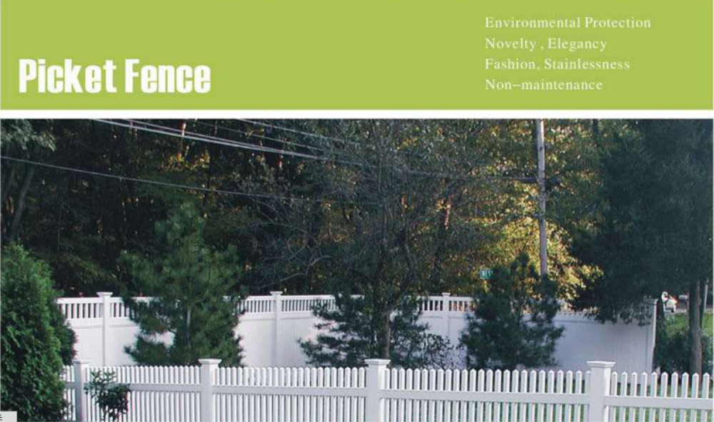 PVC privacy fencing plastic fences with top picket