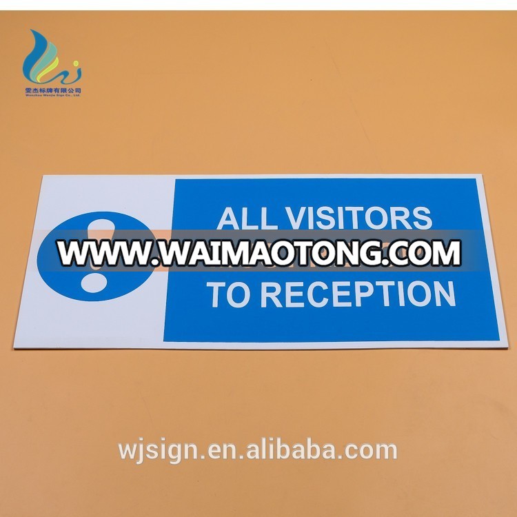 China Factory Number Self-adhesive Warning Custom PVC Plastic Door Sign