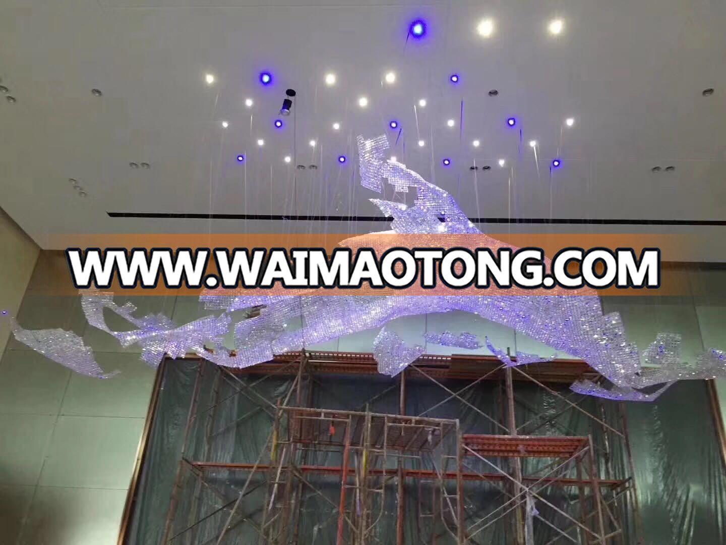 Glass Pedant Crystal Celling Light For Hotel Lobby