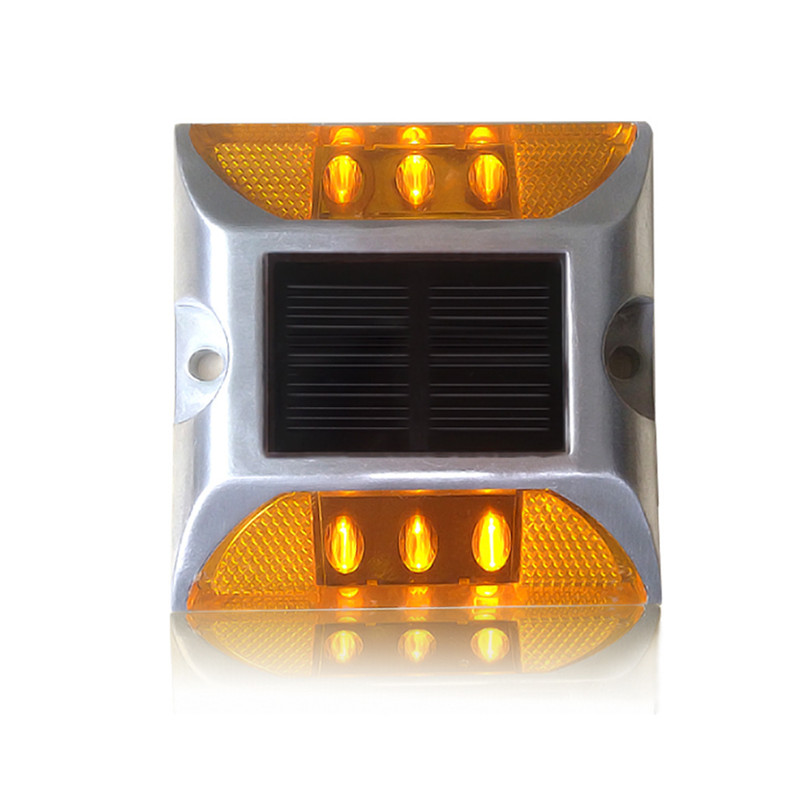 Solar aluminum LED road stud flashing light