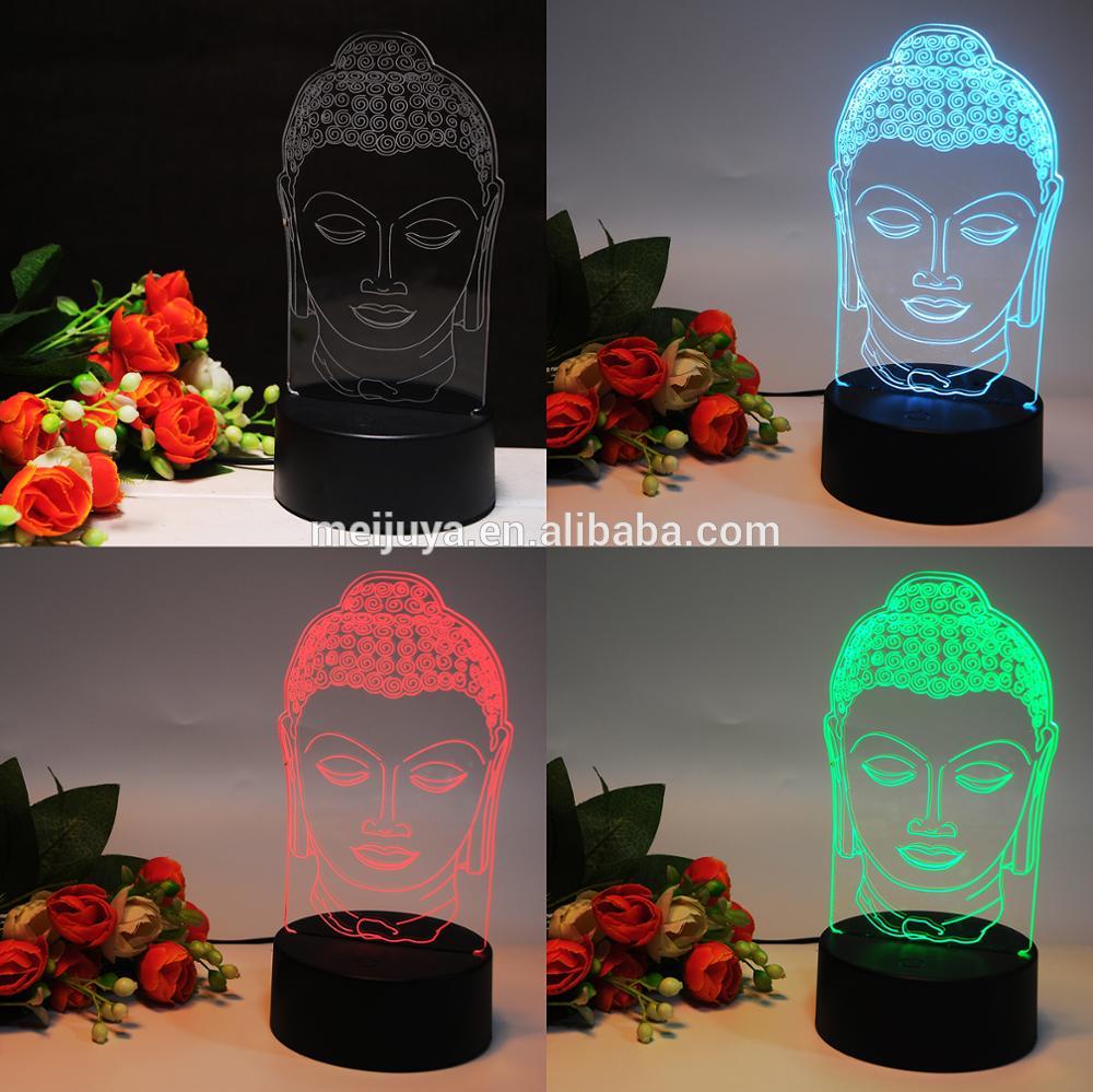 3D LED Buddha led USB battery night light 20173D02