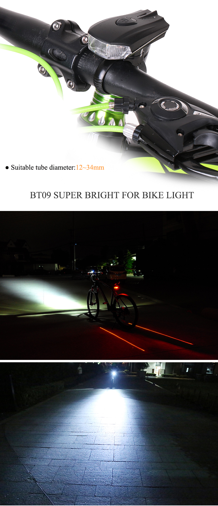 Wholesale German Standard Intelligent Sensing LED Front Rechargeable USB Bicycle Light