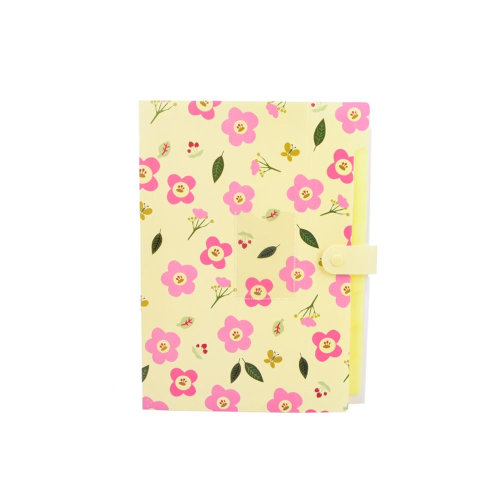 Hot Selling Plastic Candy Color File Folder Flower Document Bags Expanding Wallet Bill Folders for Documents Fichario Escolar