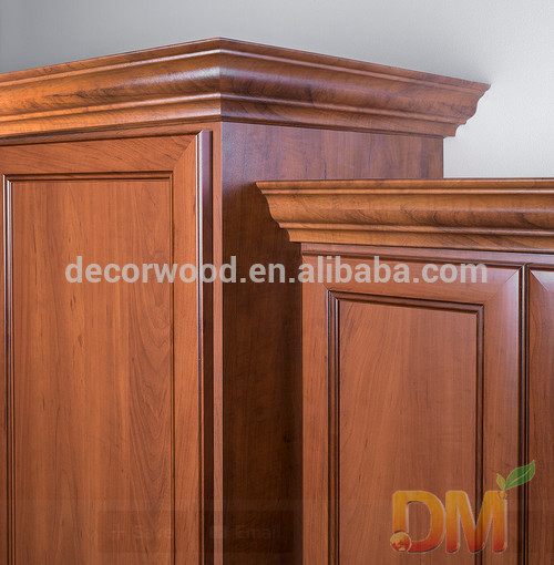 Chinese wooden wardrobe with crown molding