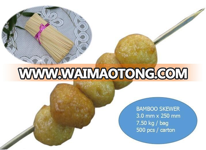 Eco-friendly Easily Cleaned safe round hanging bamboo skewer for BBQ