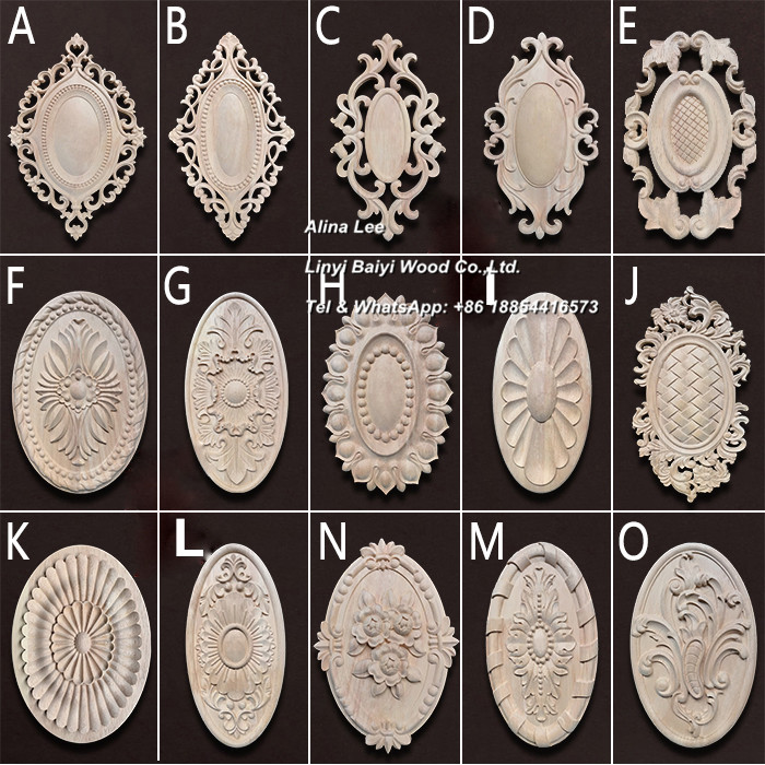 Wood Ornaments Decoration Wall Hangings Appliques and Onlays