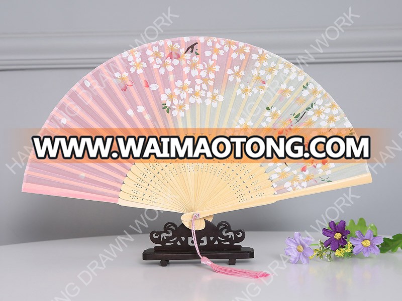 japanese cherry blossom silk hand fan