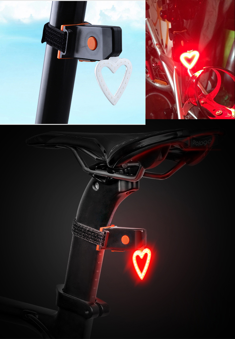 USB Rechargeable LED Bike Light Waterproof Rear Light Tail Light Set Bicycle Red Flashing Safety Warning Taillight Lamp Set