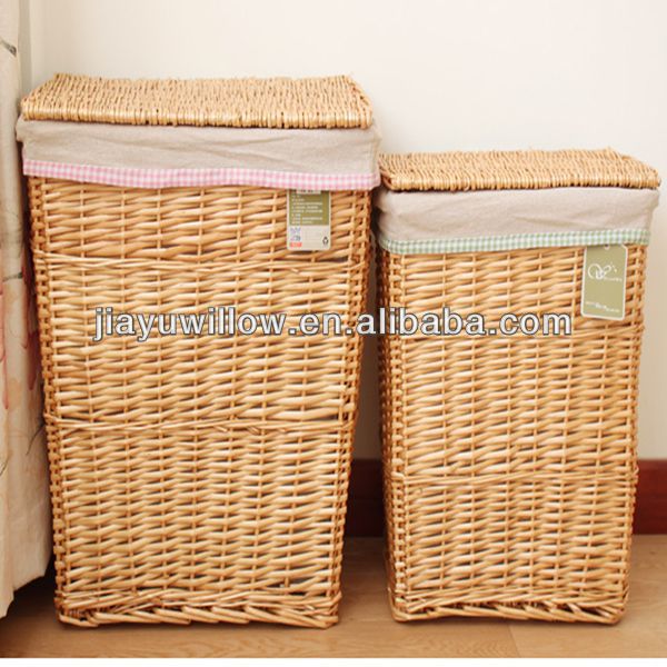 Wholesale empty rattan laundry basket from manufacturer with liner