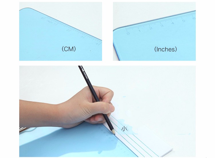 A4 Folder Writing Board PP Clip File Transparent Plastic Belt Scale Bulletin Pad Board Document Clip Office Supplies