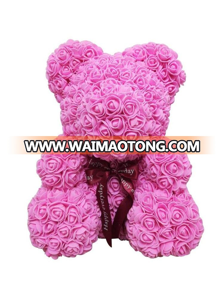 Amazon Hot Sale Teddy Bear Rose Forever Handmade Foam Roes Bear Teddy Red Flower Bear Rose For Valentine Gift