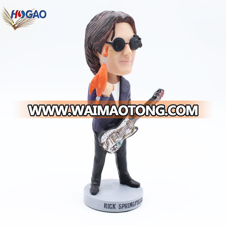 High quality creative resin popular singer star figurine bobble head for home decoration