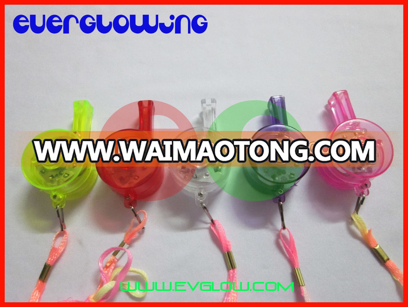 colorful led flash whistle