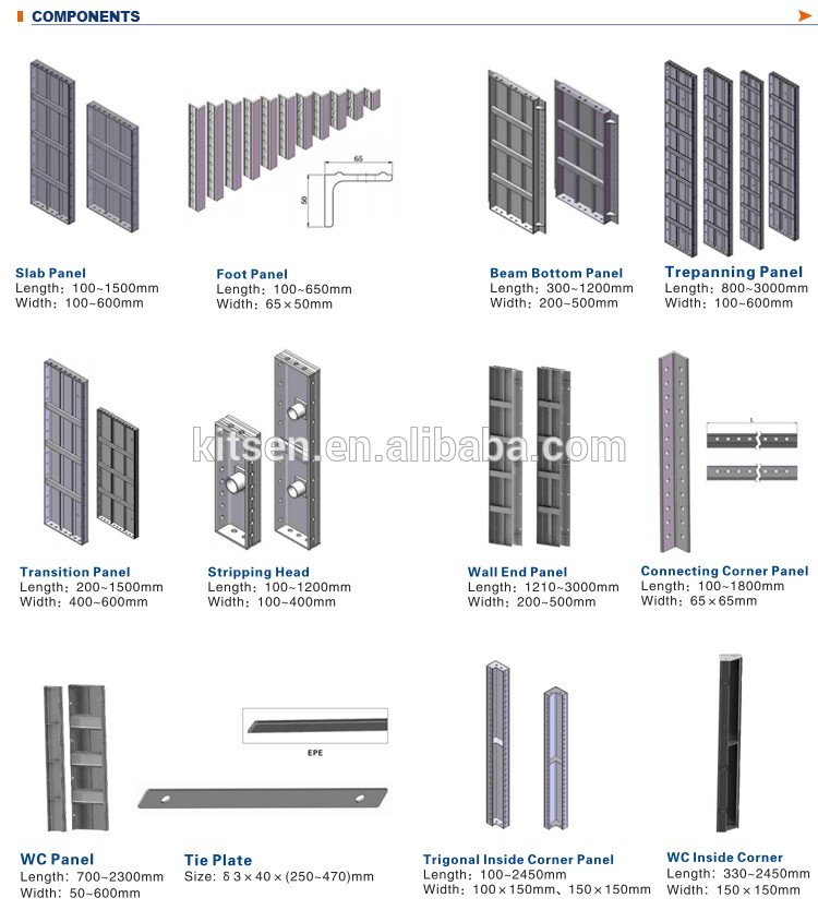 Easy Assembly And Disassembly Concrete I&T Formwork For Construction