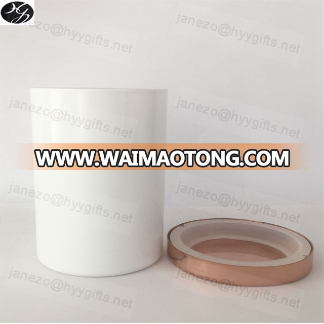 Sealed metal lids for glass candle jars copper candle lids