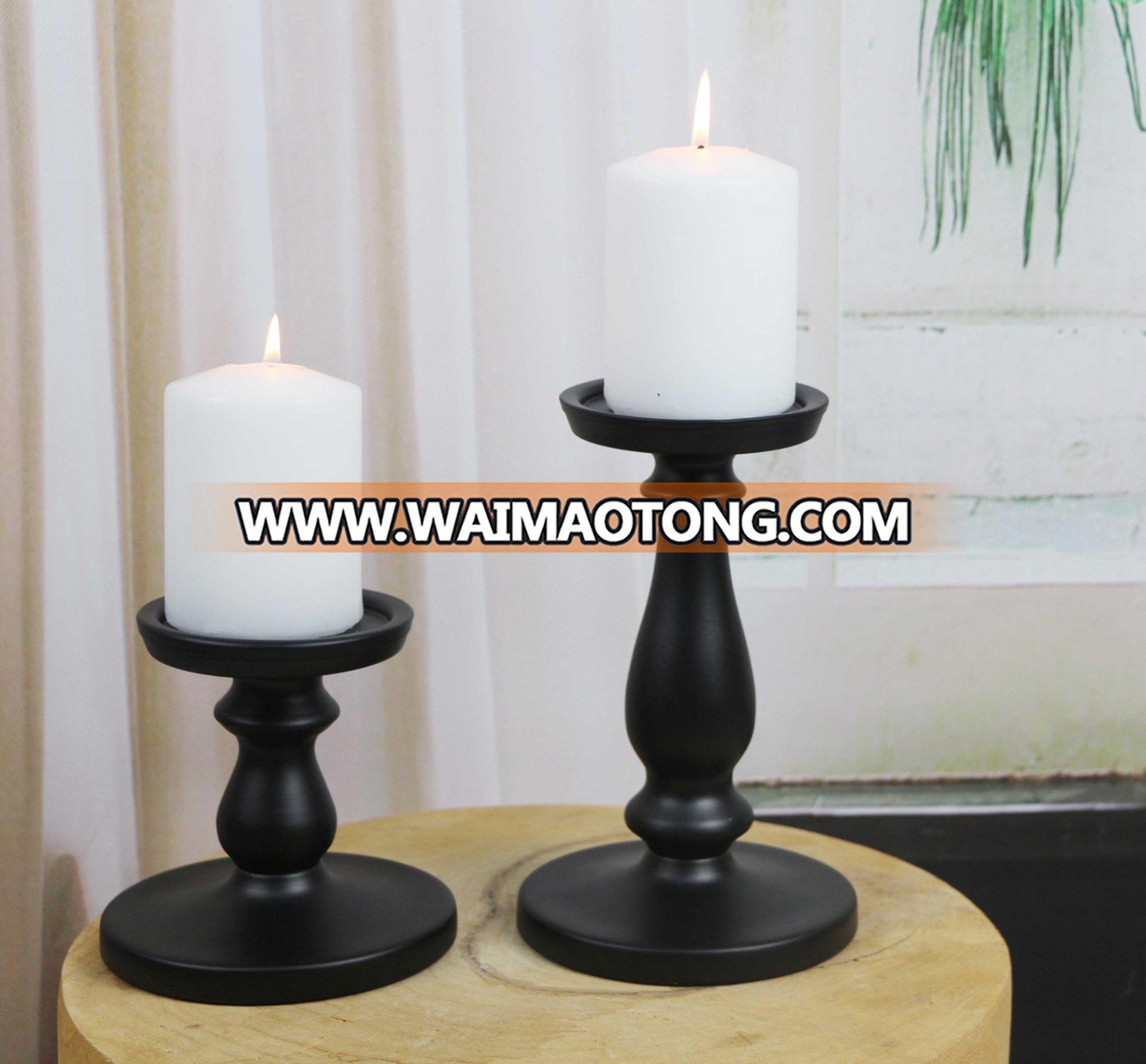 Dinner black wedding decorative metal pillar candle holder