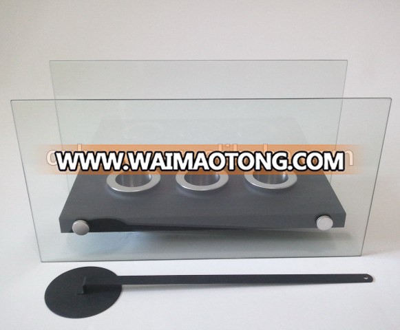 decorative triple bio fuel strong glass fireplace