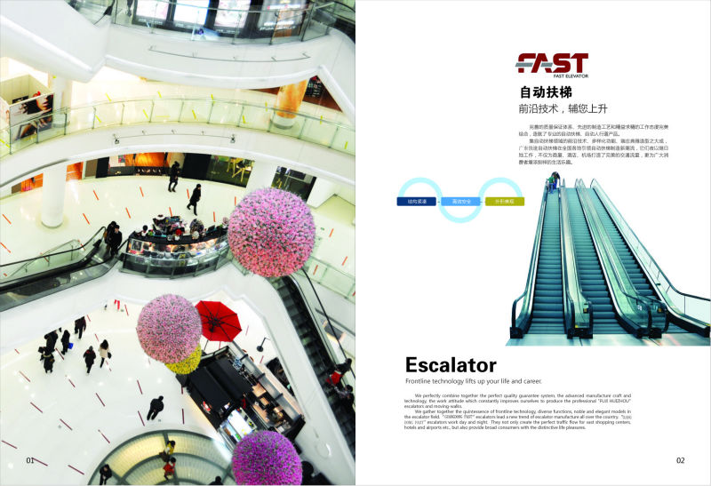 High- end definition without noise step 600-800-1000 35 angle escalator