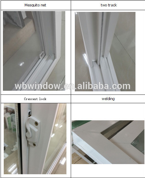 Conch brand pvc sliding glass window with grills and without grills for Southeast Asia