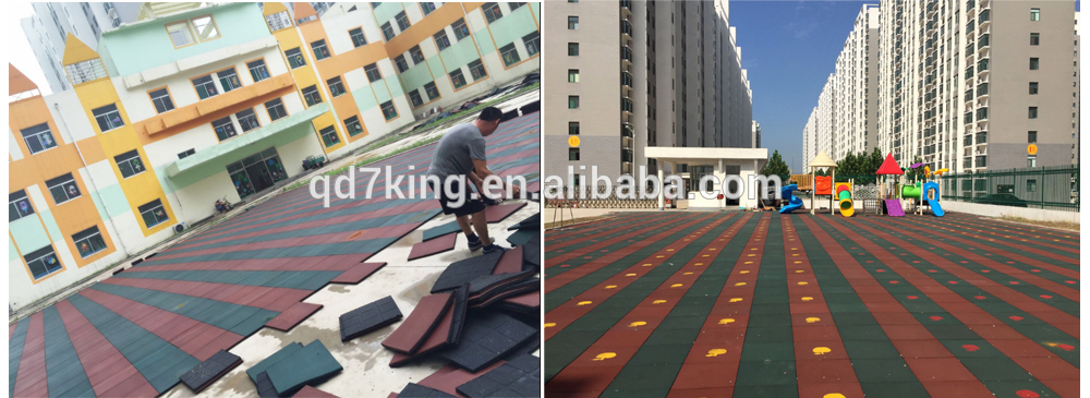 QD 7king China Manufacturer outdoor tiles rubber flooring for gym rubber mat