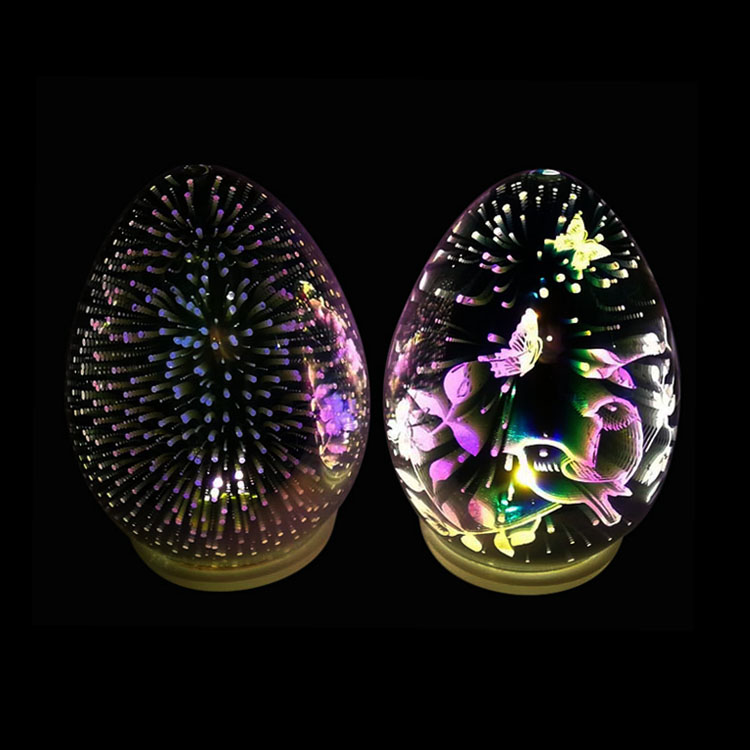 Light up artificial large golden 3D glass decorative Easter eggs wholesale