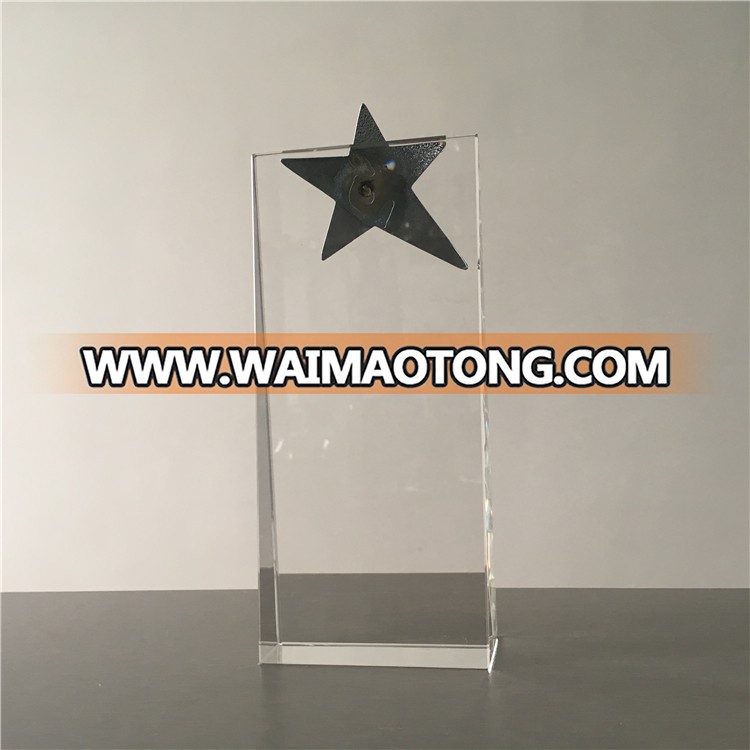 Silver Star Crystal Glass  Award Trophy For engraved