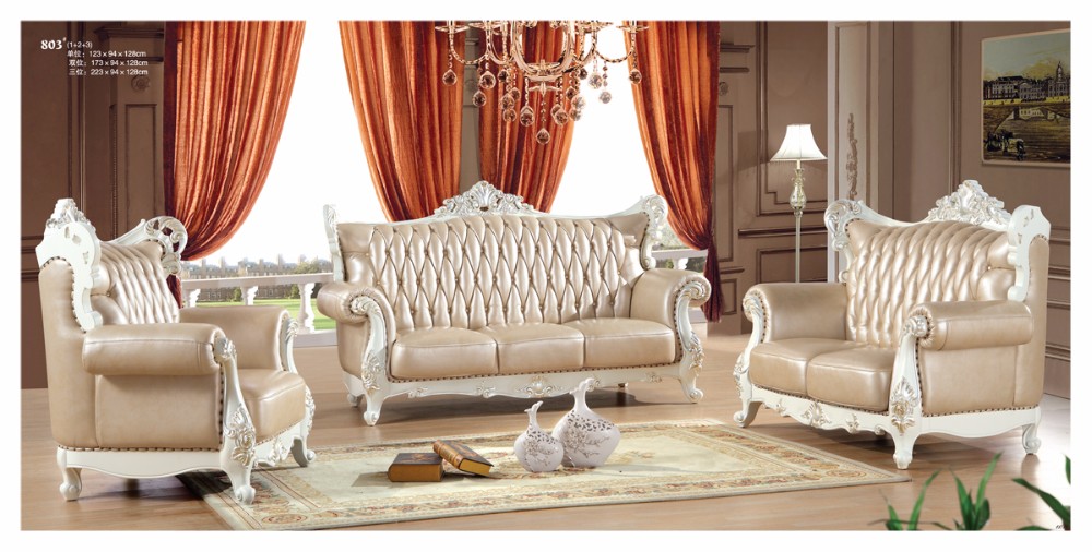 Modern European style sofa set lounge chaise sofa furniture leather sofa set