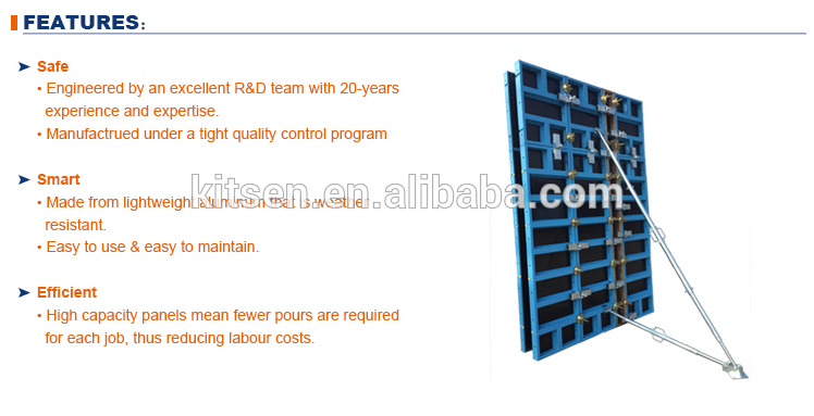 K100 Wallform System Aluminum Wall Formwork System for Wall and Column Concrete Pouring