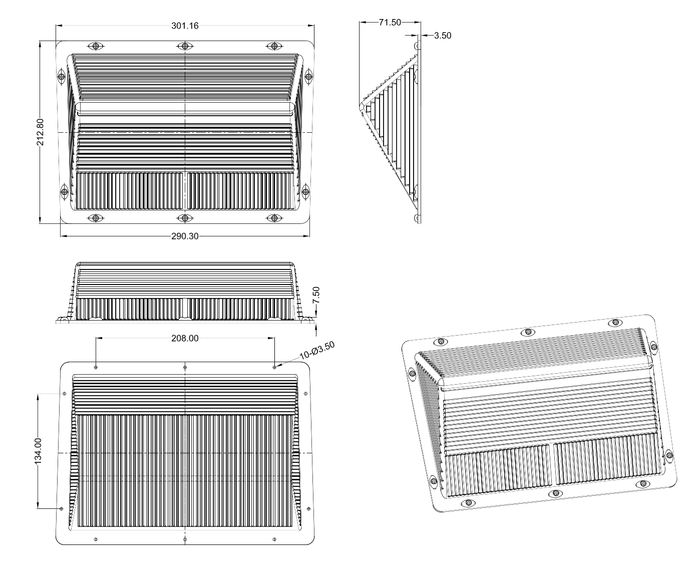 300MM Diameter DLC WallPack PC Cover for Parking Garage Luminaires