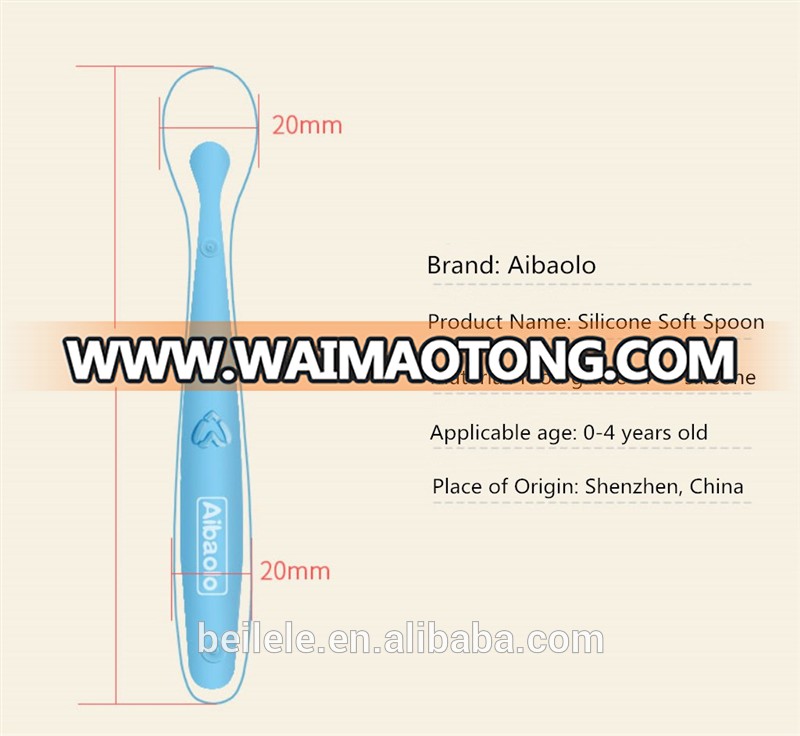 Free shipping wholesale price Aibaolo infant bamboo silicone baby feeding spoon