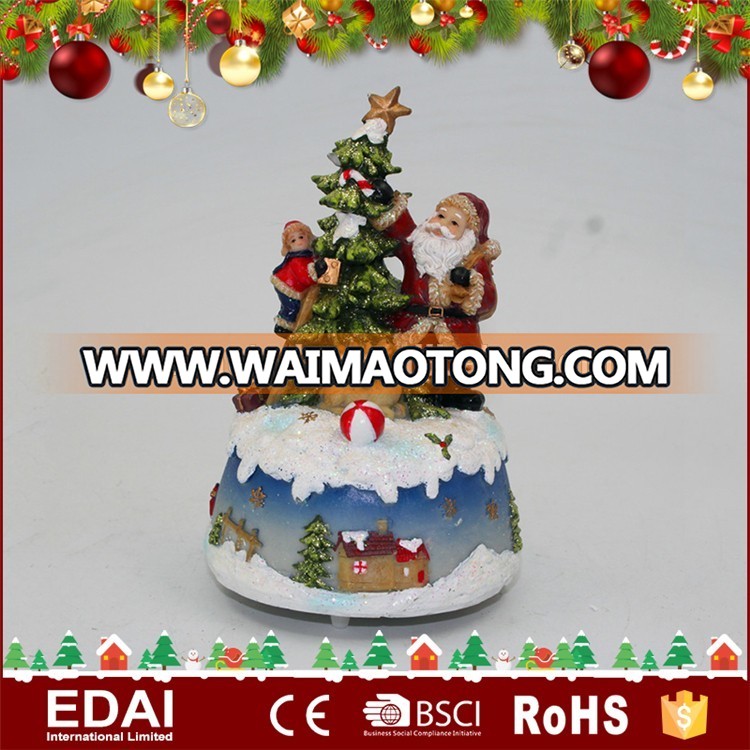 Unique design winter village craft polyresin animated christmas scene