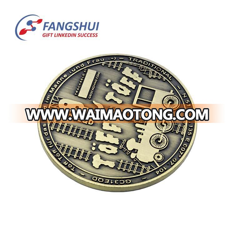 Antique brass multi-wheeler coins/no colorfill foreign coins china supplier