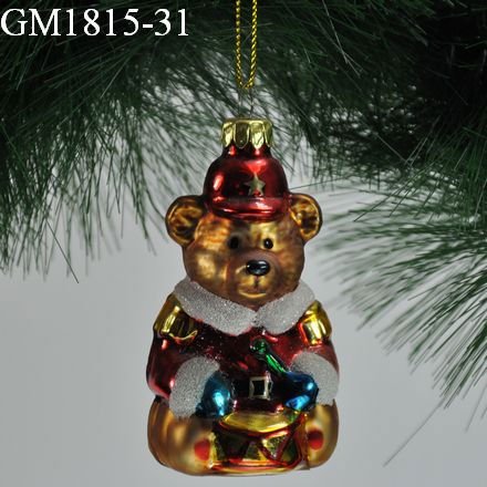 2019 Wholesale Glass Ornament Christmas Hanging Decoration Customized