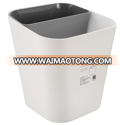 Waste basket in semi-clear plastic with snap fastener from Dongguan Factory