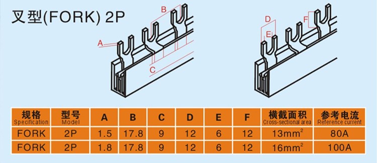 Haitai Terminal Block Connector U Or Fork Type F3P+N MCB Copper Busbar