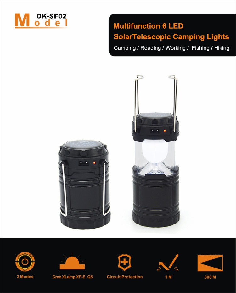 Multifunction Tent Light Mobile Phone Charging LED Solar Camping Light