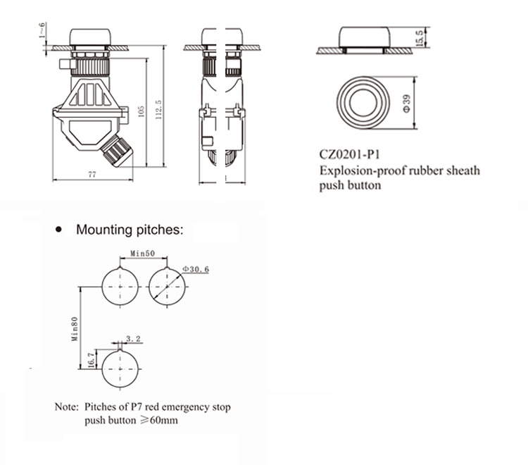 Hottest Newest Explosion-proof Y0 Red mushroom button with key