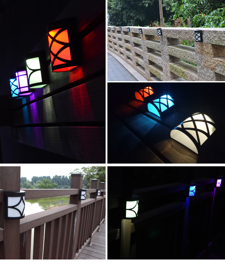 Colorful Solar patio lights solar led garden lights solar wall light with 5050 RGB led