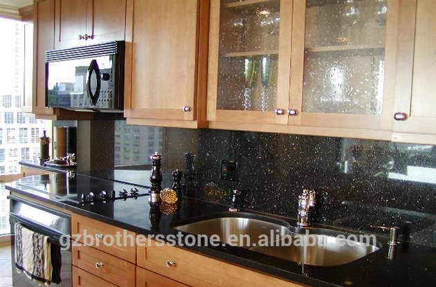 factory price Indian black gold granite black galaxy granite