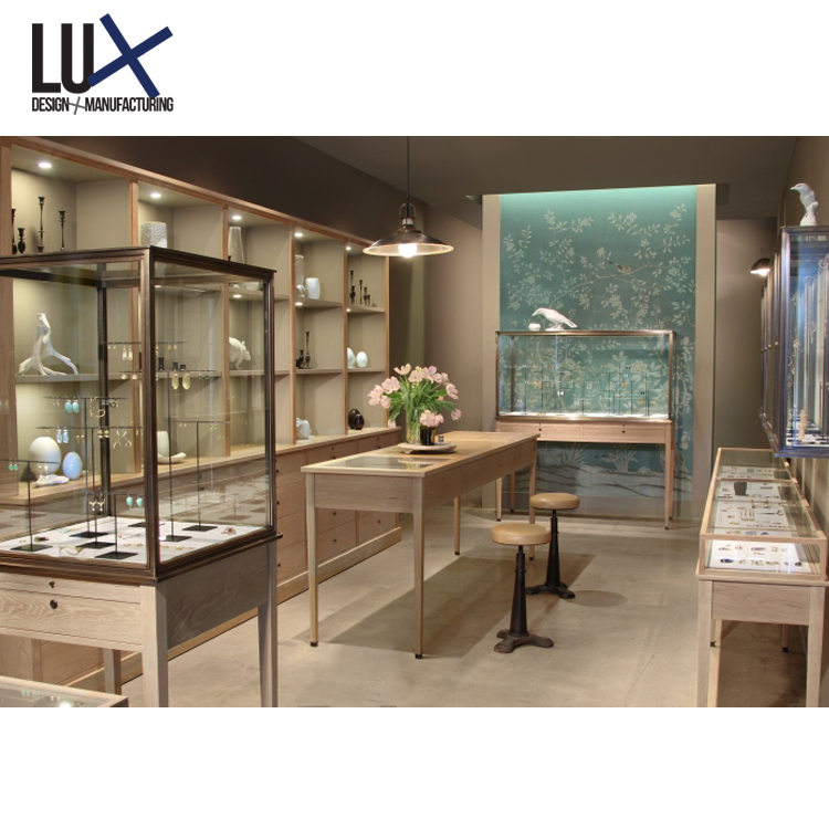 Wholesale Jewelry Shop Furniture Design Glass Display Showcase LED Jewellery Shop Display For Sale