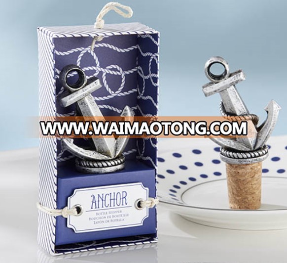 Wedding Door Gifts Silver Anchor Design Bottle Stopper