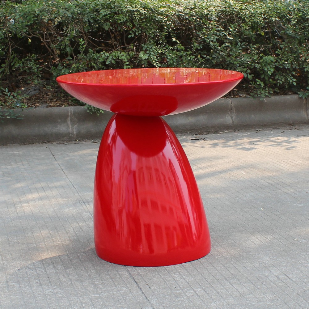 Fiberglass colorful modern round outdoor Teardrop Coffee Table