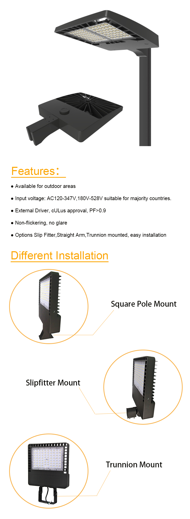 DLC listed 50 watt 100w 150watt 250w ip65 led solar street light outdoor