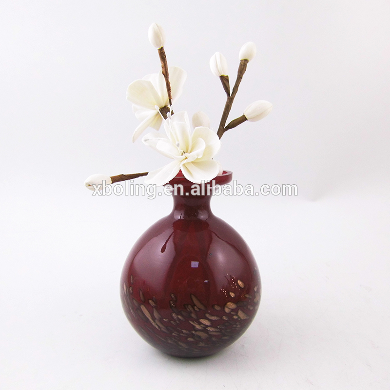 new year handcraft flower reed diffuser and red hand made vase glass  bottle gift set